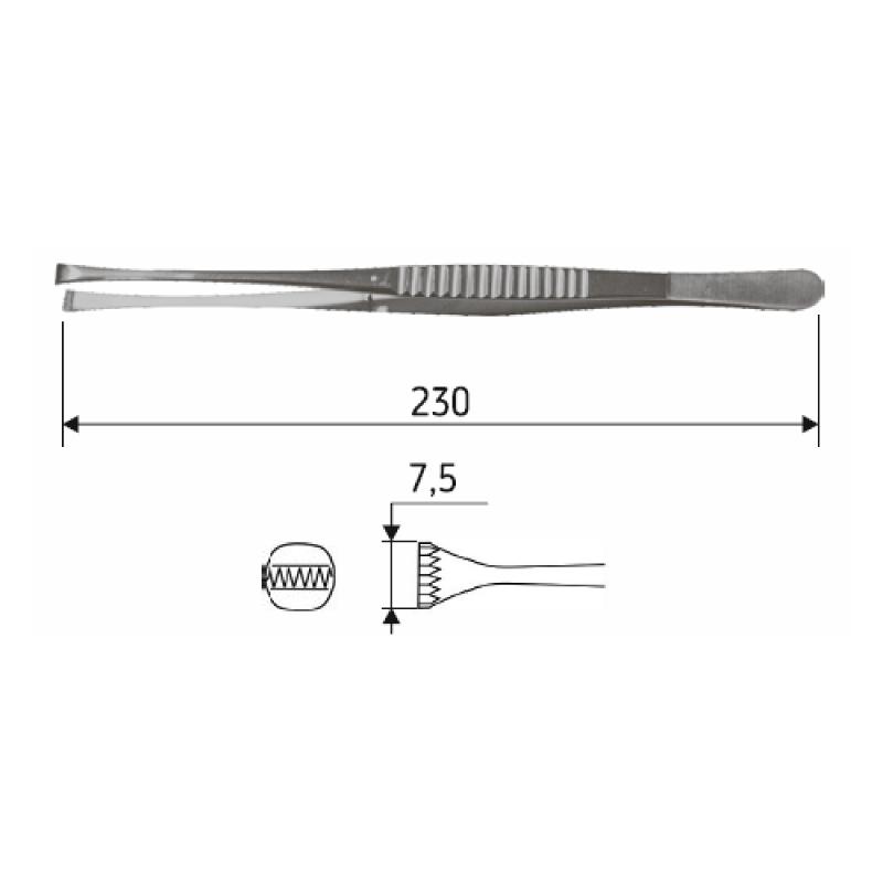 Пінцет хірургічний Nelson 23 см, J-16-113 Surgicon